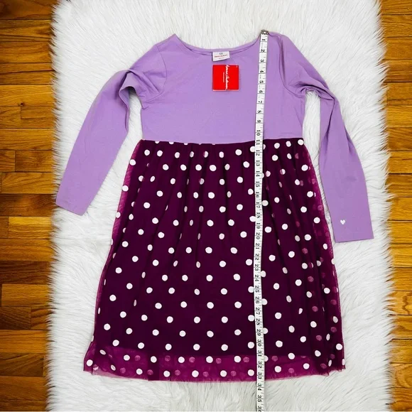 NWT! Hanna Andersson Lilac Purple and White Yarn Polka Dot Tulle Dress - Picture 11 of 14